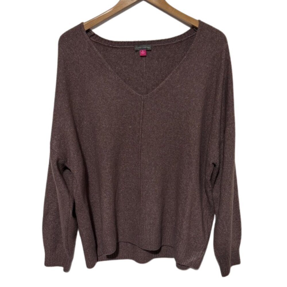 Vince Camuto Brown V Neck Knit Sweater Women’s XL Long Sleeve Pullover